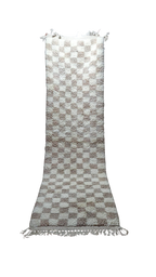 The Monochrome Check Rug | Handmade Moroccan Wool Runner by Atlas Threads