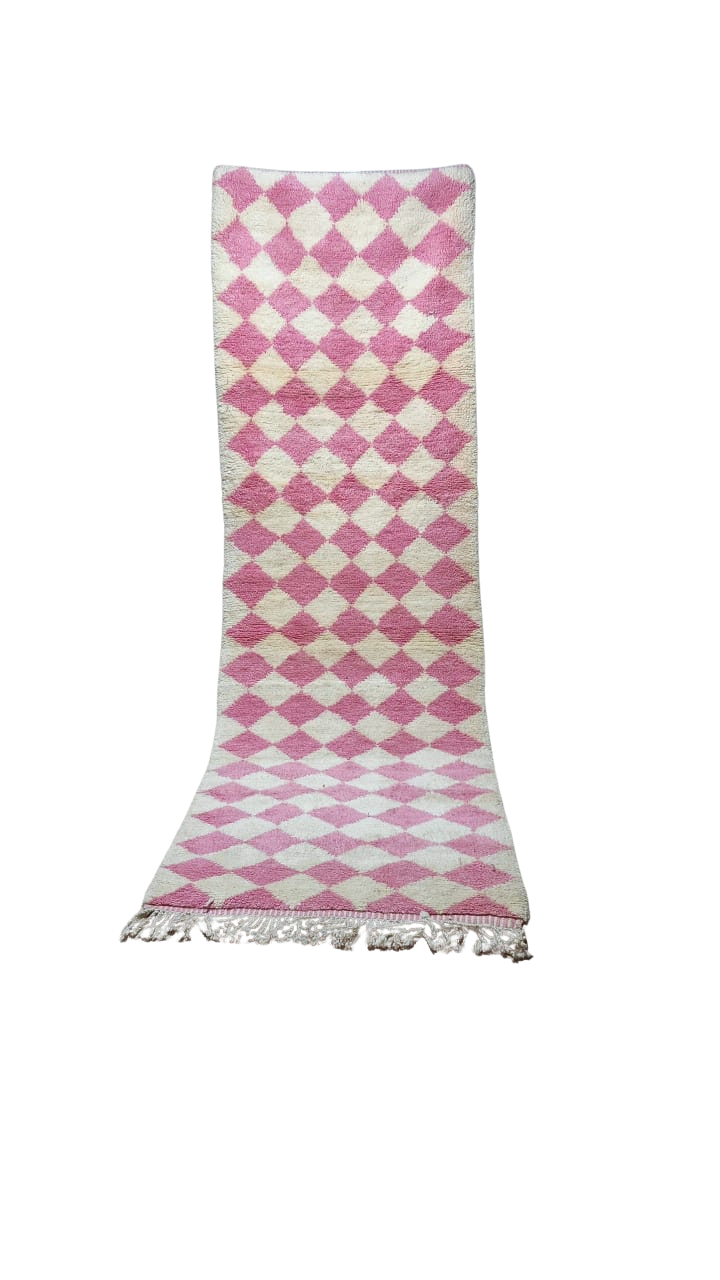 The Monochrome Check Rug | Handmade Moroccan Wool Runner by Atlas Threads