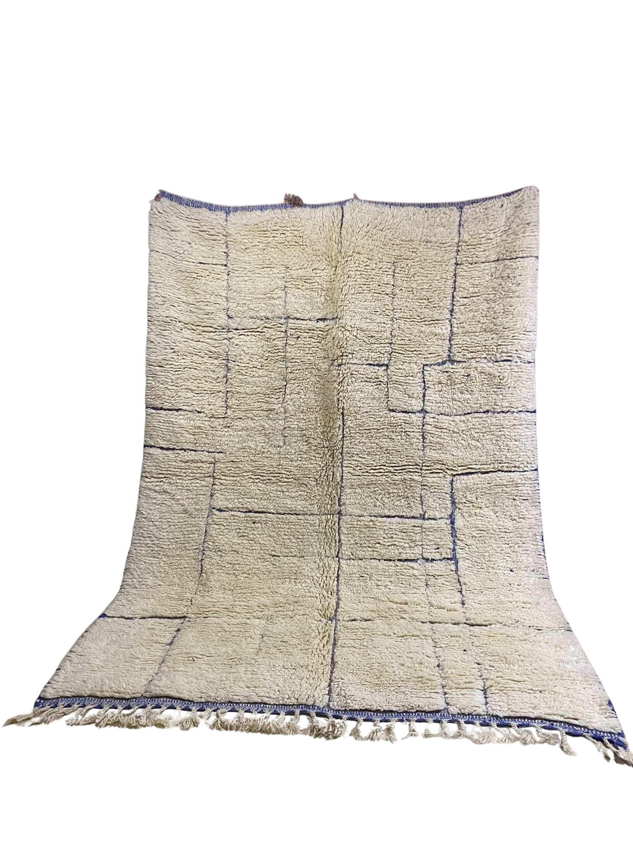 Tapis Beni Ouarain Minimaliste – bleu Linework