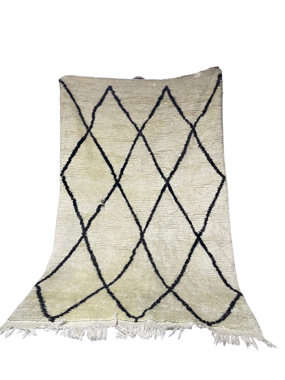 Tapis Beni Ourain Élégant en Laine – Motif Losanges Allongés