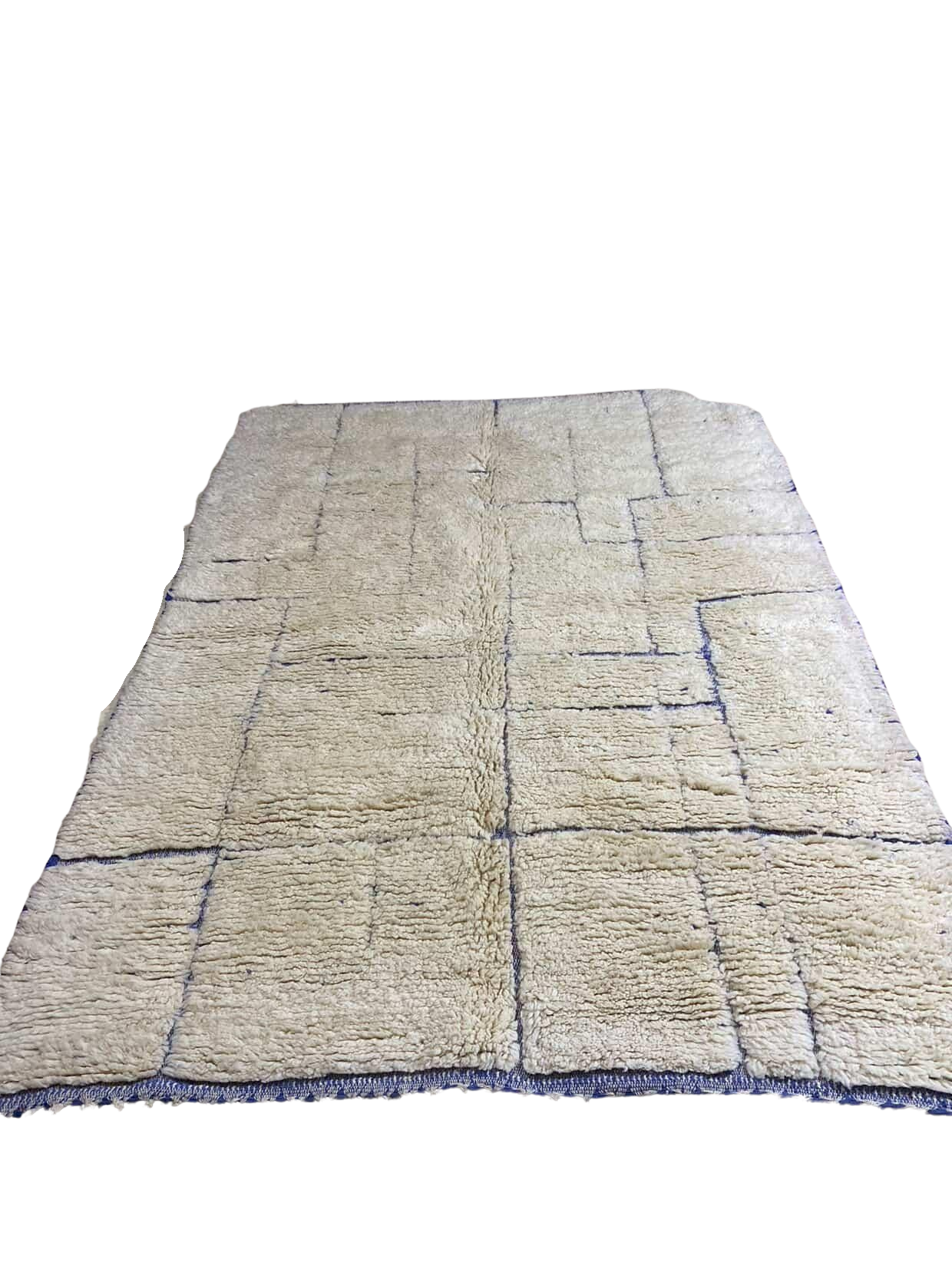 Tapis Beni Ouarain Minimaliste – bleu Linework