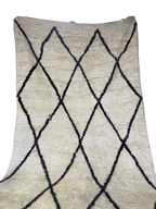 Tapis Beni Ourain Élégant en Laine – Motif Losanges Allongés