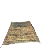 Tapis Marocain Fait Main en Laine | Motif Tribal Indigo Détaillé | Tissage Kilim & Poil Ras|vintage