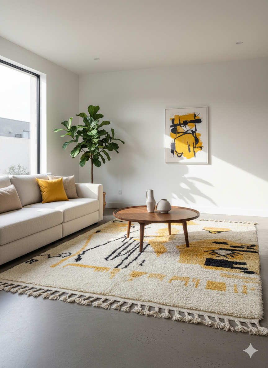 Tapis Harmonie Abstraite | Tapis marocain en laine fait main