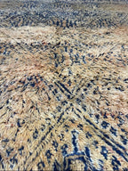 Tapis Marocain Fait Main en Laine | Motif Tribal Indigo Détaillé | Tissage Kilim & Poil Ras|vintage