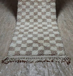 The Monochrome Check Rug | Handmade Moroccan Wool Runner by Atlas Threads