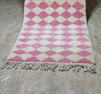 The Monochrome Check Rug | Handmade Moroccan Wool Runner by Atlas Threads