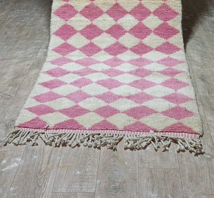 The Monochrome Check Rug | Handmade Moroccan Wool Runner by Atlas Threads
