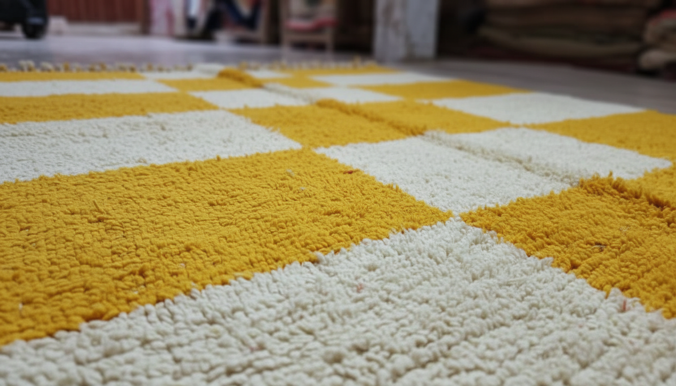 The Saffron Grid Rug