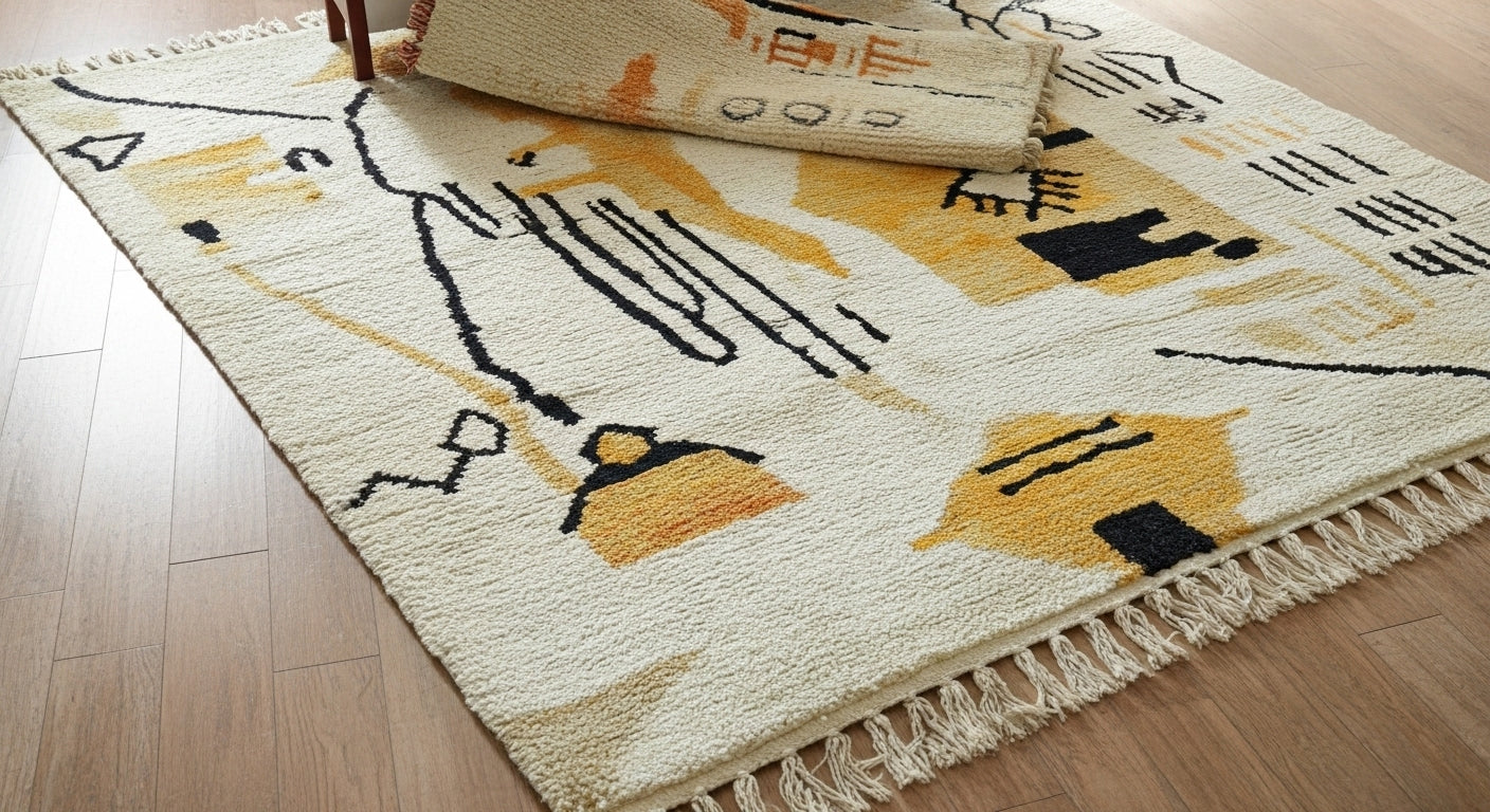 Tapis Harmonie Abstraite | Tapis marocain en laine fait main