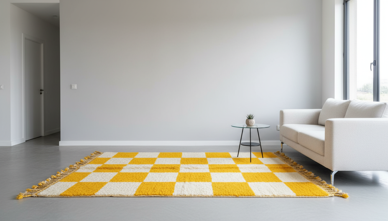 The Saffron Grid Rug
