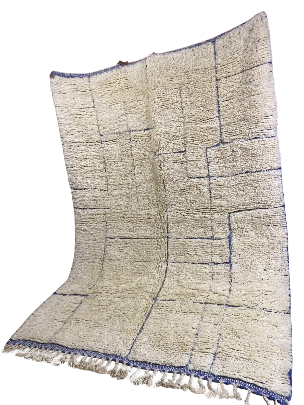 Tapis Beni Ouarain Minimaliste – bleu Linework