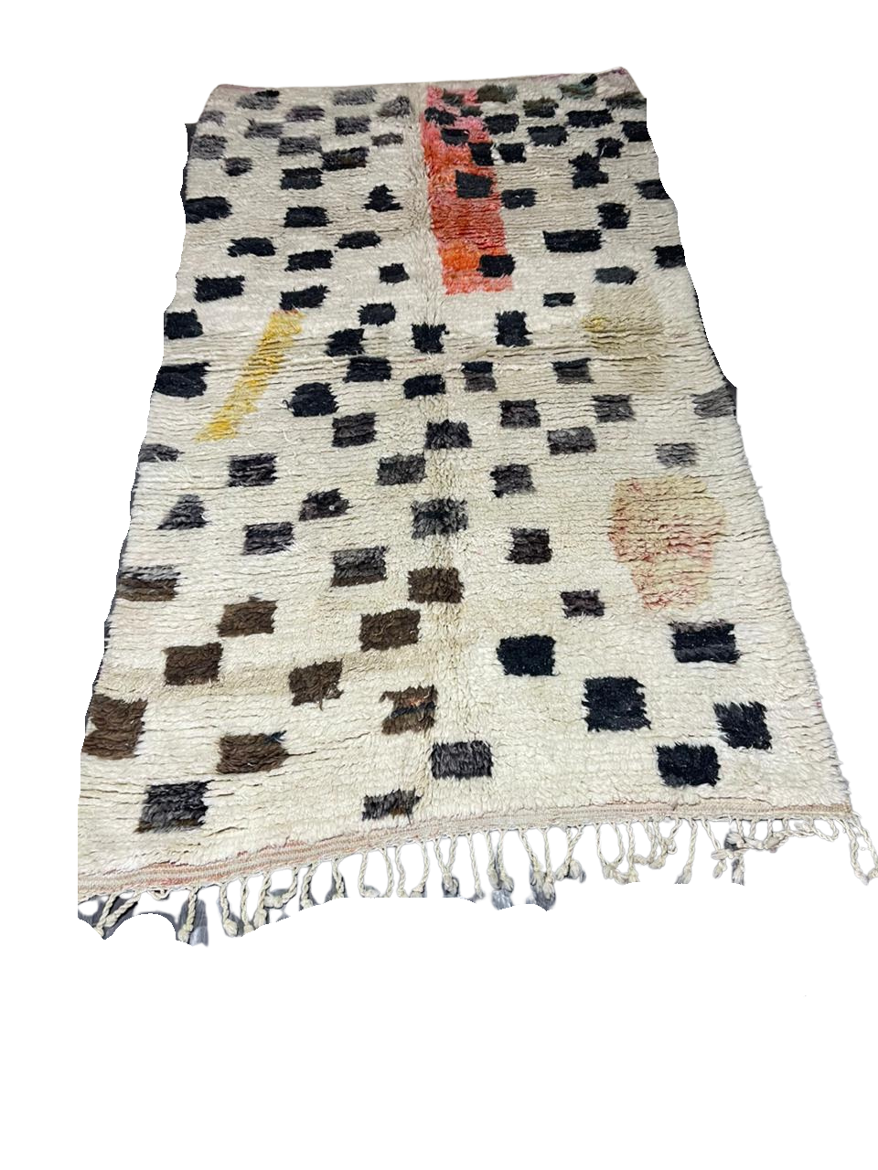 Tapis Berbère Moderne à Motifs Colorés – Laine Naturelle