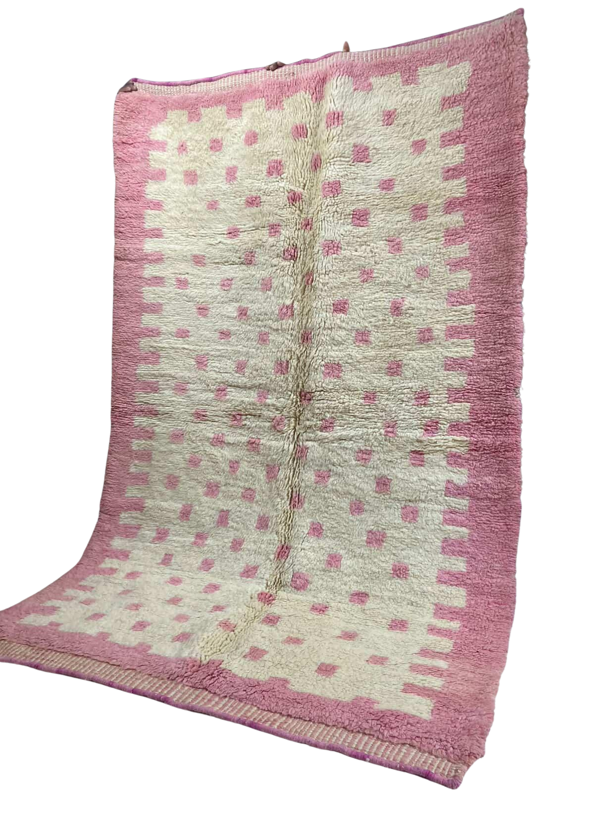 Tapis Marocain en Laine – Pink Blossom