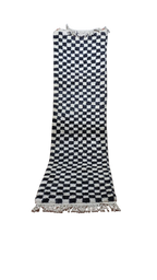 The Monochrome Check Rug | Handmade Moroccan Wool Runner by Atlas Threads
